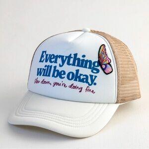 NWT - Natural Life - Adjustable Trucker Hat - “Everything Will Be Okay”‎